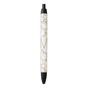 White Gold Glam Stylicles Monogram Kugelschreiber
