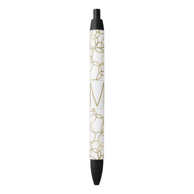 White Gold Glam Stylicles Monogram Kugelschreiber (Vorderseite Vertikal)