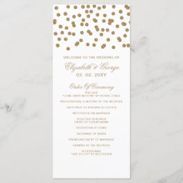 White Gold Glitzer Confetti Hochzeit Programm