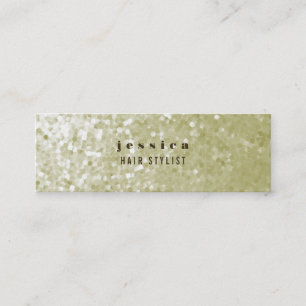 White Gold Glitzer Sequin Hair Stylist Skinncard Mini Visitenkarte