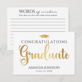 White Gold Graduate Words of Wisdom Abschluss Begleitkarte