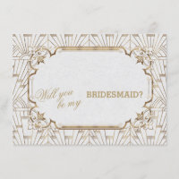 White Gold Great Gatsby Art Dec Wedding Bridesmaid