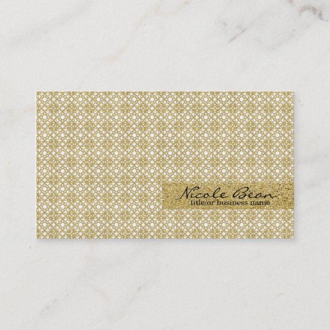 White Gold Imitate Foil Modernes Design Eleganter  Visitenkarte (Vorderseite)