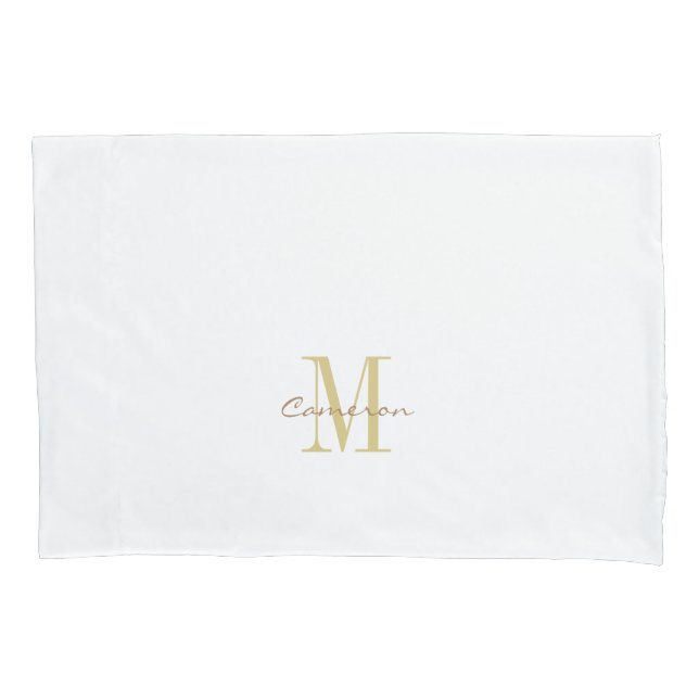 White Gold Initial und Name Personalisiert Kissenbezug (Vorderseite)