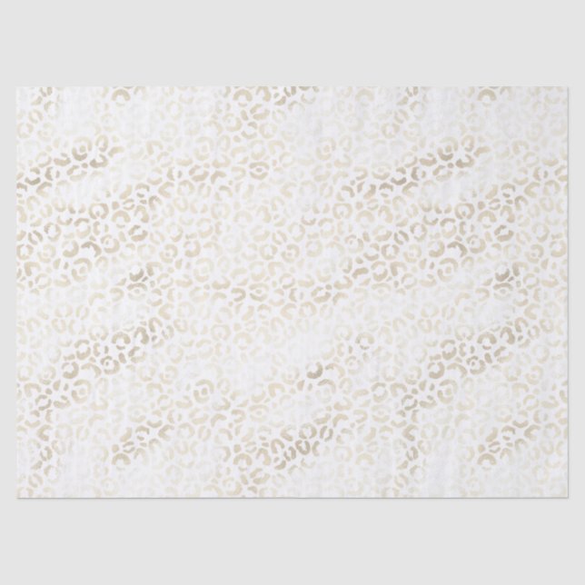 White Gold Leopard Print Seidenpapier (Vorderseite)