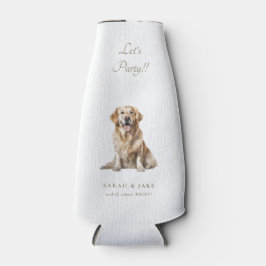 White & Gold Let's Party!! Custom Pet Wedding Flaschenkühler