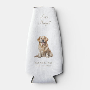 White & Gold Let's Party!! Custom Pet Wedding Flaschenkühler