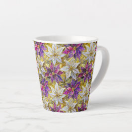 White Gold Lila Pink Christmas Poinsettias Milchtasse
