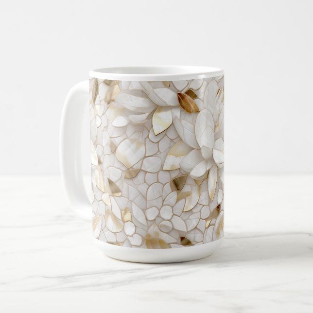 White Gold Lotus Blume Kaffeetasse (Vorderseite Links)