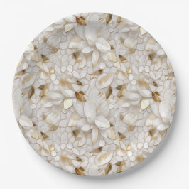 White Gold Lotus Blume Pappteller
