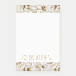 White Gold Lotus Blume Post-it Klebezettel