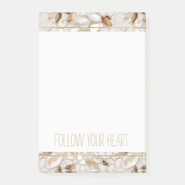 White Gold Lotus Blume Post-it Klebezettel (Vorderseite)