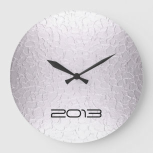 White Gold Metal Plate Große Wanduhr
