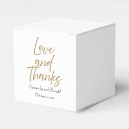 White & Gold Minimalistische Liebe & Danke Hochzei Geschenkschachtel
