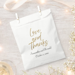 White & Gold Minimalistische Liebe & Danke Hochzei Geschenktütchen