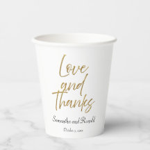 White & Gold Minimalistische Liebe & Danke Hochzei
