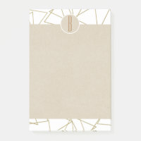 White Gold Modern Geometric Rustic Monogram