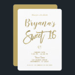 White & Gold Moderne Minimal Chic Sweet 16 Einladung<br><div class="desc">Anpassen für jedes Ereignis</div>