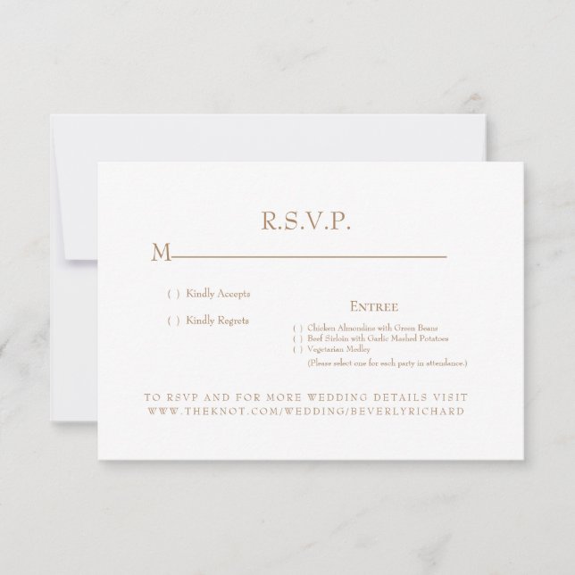 White & Gold Monogram Wedding RSVP Card Karte (Vorderseite)