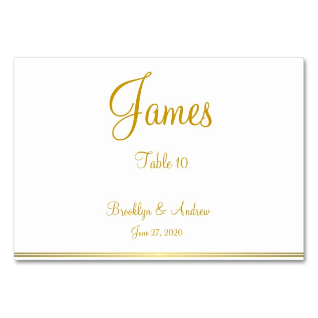 White Gold Nautical Wedding Platzkarten Tischnummer (Vorderseite)