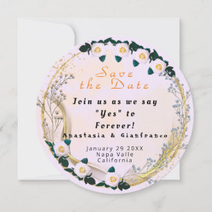 White Gold Personalisiert Floral Elegante Hochzeit Einladung