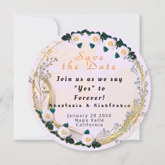White Gold Personalisiert Floral Elegante Hochzeit Einladung