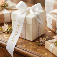 White Gold Personalisierte Hochzeitsgeschenk Ribbo
