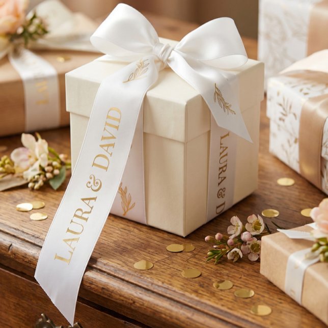 White Gold Personalisierte Hochzeitsgeschenk Ribbo Satinband (Von Creator hochgeladen)