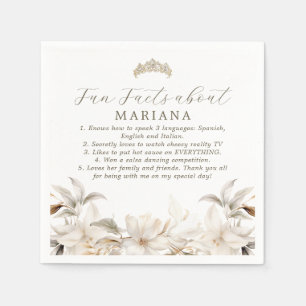 White Gold Quinceñera Party Spaß Fakten Napkins Serviette