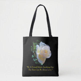 "White Gold Rose" Tote Bag Tasche