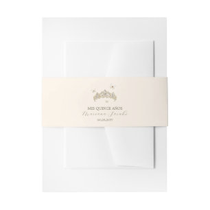 White Gold Silver Winter Florals Quinceañera Einladungsbanderole