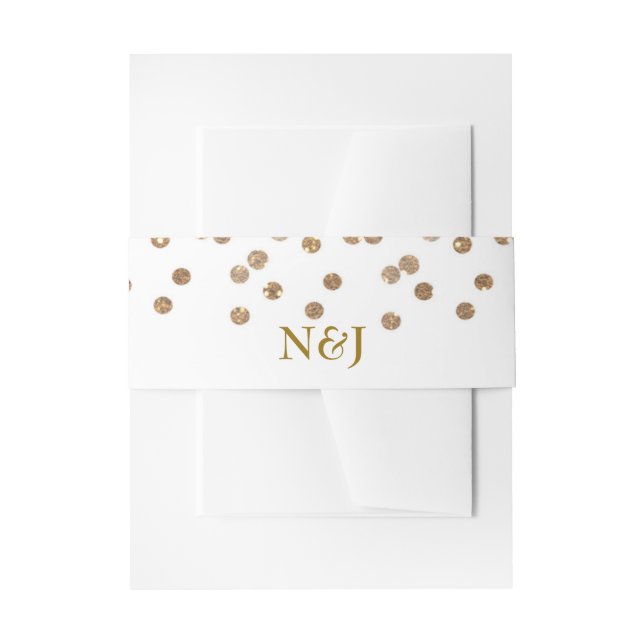 White & Gold Sparkle Imitate Glitzer Wedding Party Einladungsbanderole (Vorderseite Beispiel)