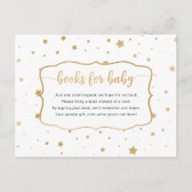 White Gold Star Confetti Buchanforderungskarte