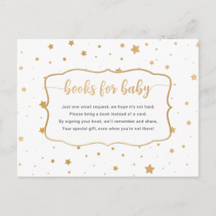 White Gold Star Confetti Buchanforderungskarte Einladungspostkarte
