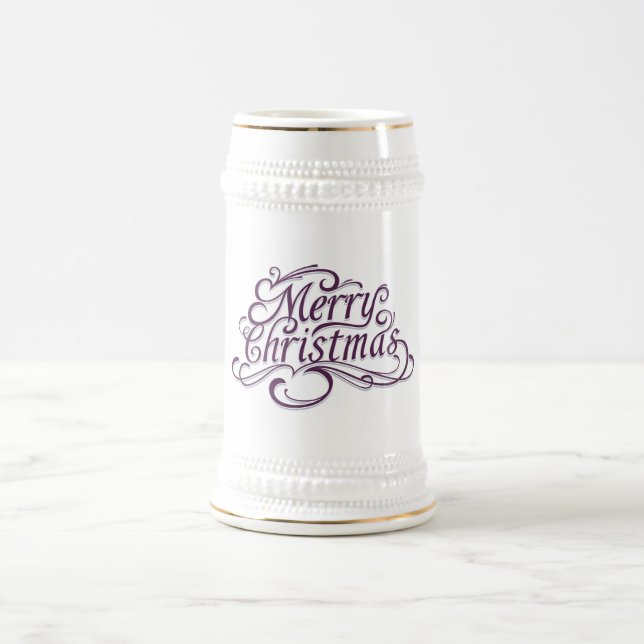 White/Gold Stein Bierglas (Mittel)