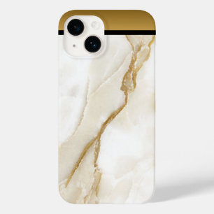 White Gold Tan Marmor Muster iPhone / Android Case-Mate iPhone 14 Hülle