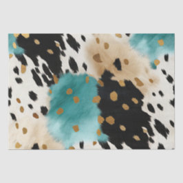 White Gold Türkise Black Cowhide Name Seidenpapier
