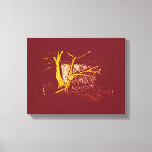 White Gold Wasserfall Canvas Print Leinwanddruck (Vorderseite)