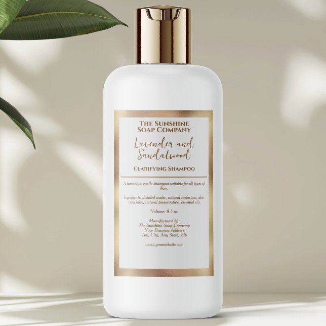 White & gold waterproof cosmetics bottle label lebensmitteletikett (Von Creator hochgeladen)