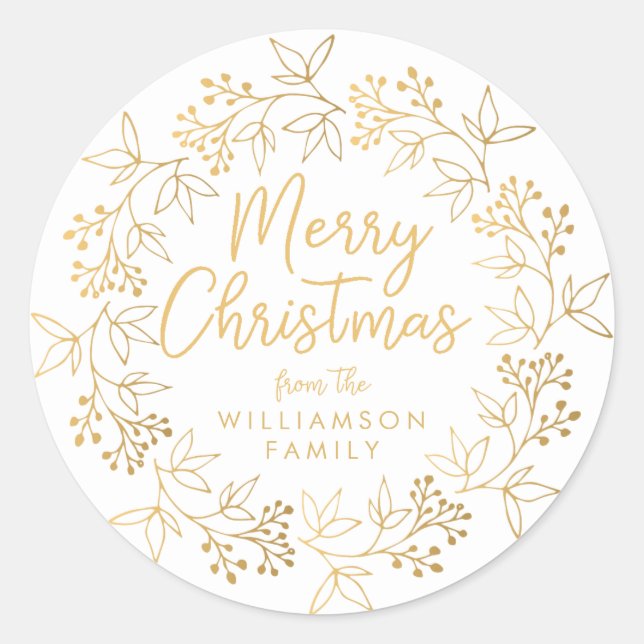 White Gold Wath Weihnachtskarte Umschlag Aufkleber (Vorderseite)