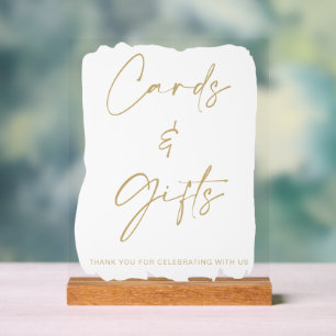 White Gold Wedding Cards and Gifts Table Acrylschild