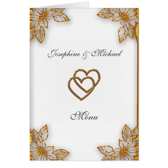 White Gold Wedding Menü (Vorne)