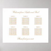 White Golden Beige 6 Tafel Hochzeitskarte