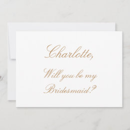 White Golden Beige Bridesmaid - Vorschlagskarte Einladung