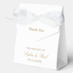 White Golden Beige Hochzeit Danke für Ihre Gefalle Geschenkschachtel