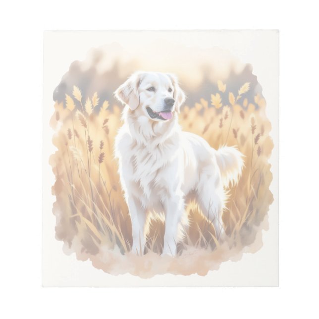 White Golden Retriever Dog Notizblock (Vorderseite)