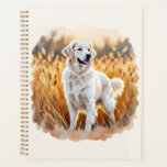White Golden Retriever Dog Planer<br><div class="desc">White shade of the Golden Retriever. Watercolor style illustration.</div>