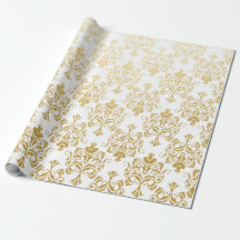 White Golden Royal Damask Blumengestalt