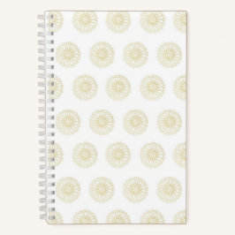 White | Golden Zinnia Flower Medallions Notizbuch