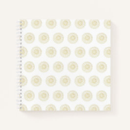 White | Golden Zinnia Flower Medallions Notizbuch